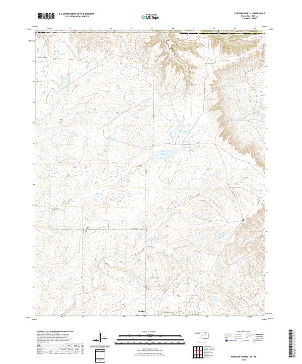 US Topo 7.5-minute map for Foraker North OKKS – American Map Store