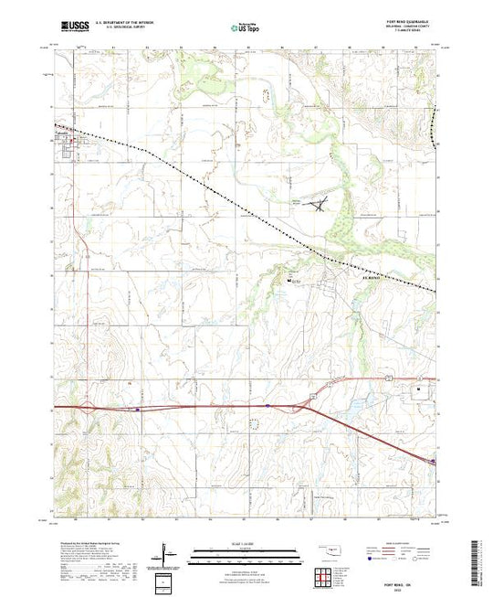 US Topo 7.5-minute map for Fort Reno OK – American Map Store