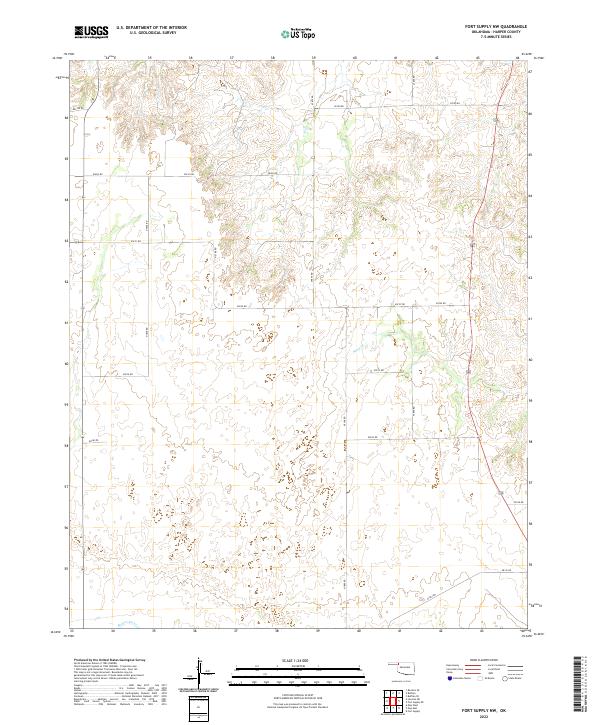 US Topo 7.5-minute map for Fort Supply NW OK