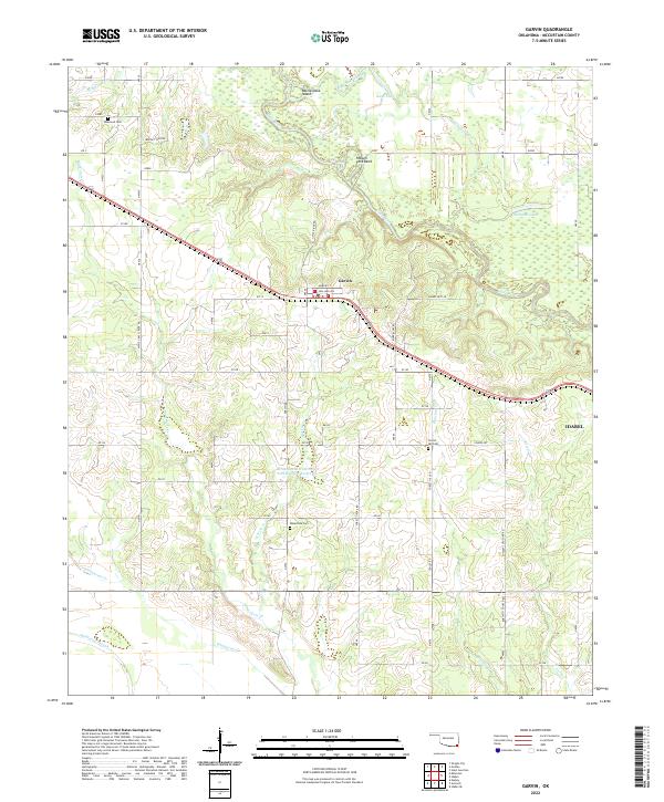 US Topo 7.5-minute map for Garvin OK