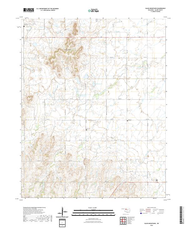 US Topo 7.5-minute map for Glass Mountains OK