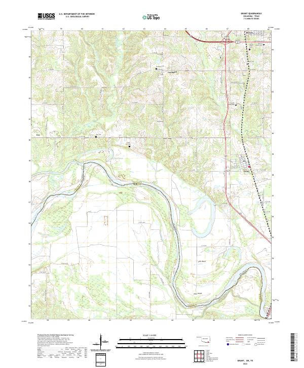 US Topo 7.5-minute map for Grant OKTX