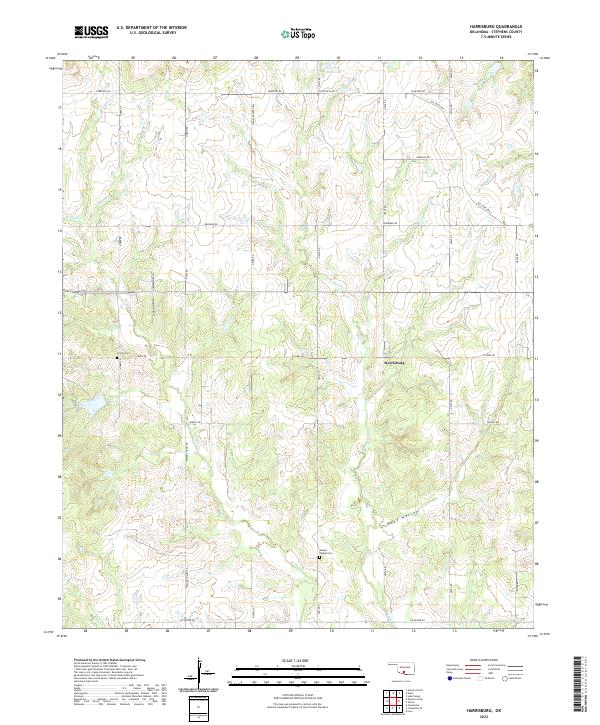 US Topo 7.5-minute map for Harrisburg OK
