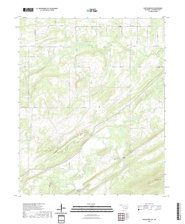 US Topo 7.5-minute map for Hartshorne SW OK