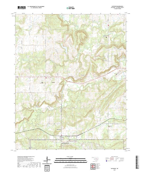 US Topo 7.5-minute map for Haywood OK
