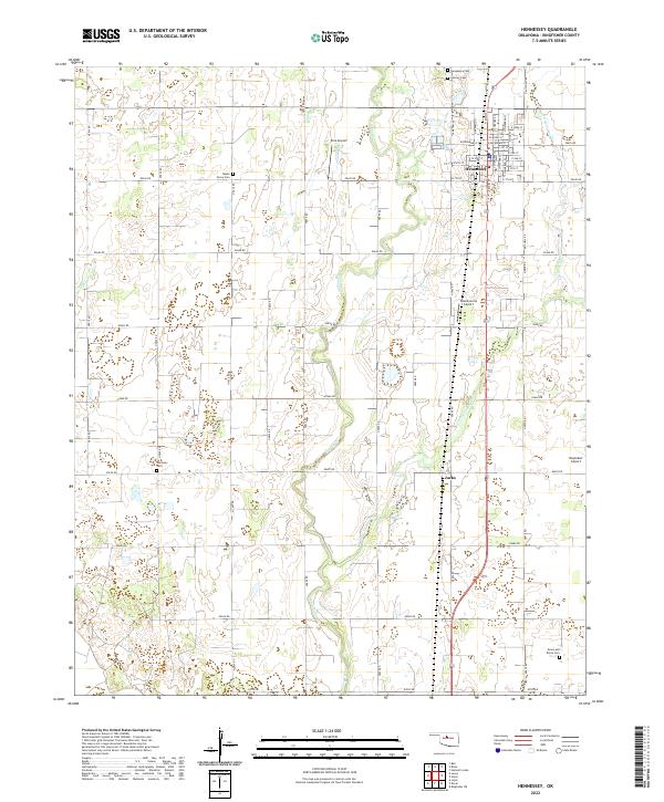 US Topo 7.5-minute map for Hennessey OK