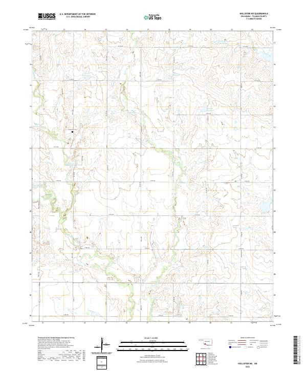 US Topo 7.5-minute map for Hollister NE OK