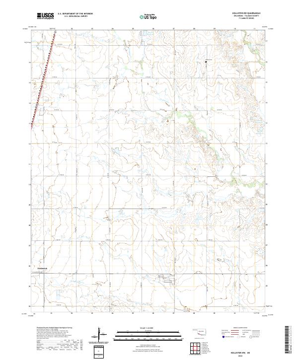 US Topo 7.5-minute map for Hollister NW OK