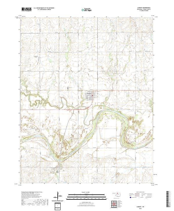 US Topo 7.5-minute map for Lamont OK – American Map Store