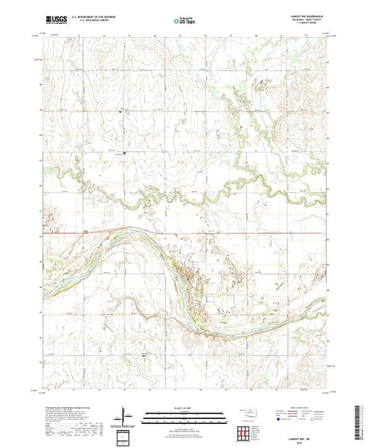 US Topo 7.5-minute map for Lamont NW OK – American Map Store