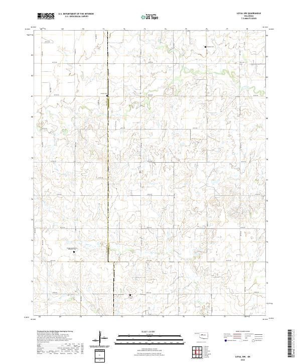 US Topo 7.5-minute map for Loyal NW OK – American Map Store