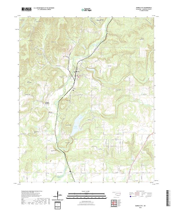 US Topo 7.5-minute map for Marble City OK