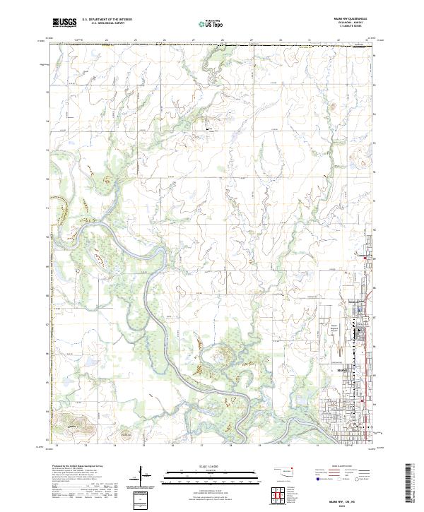 US Topo 7.5-minute map for Miami NW OKKS – American Map Store