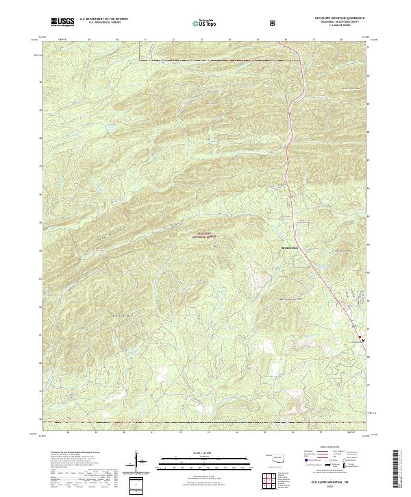 US Topo 7.5-minute map for Old Glory Mountain OK