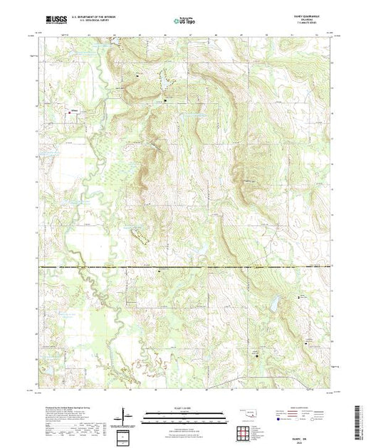 US Topo 7.5-minute map for Olney OK – American Map Store