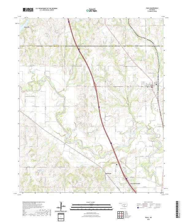 US Topo 7.5-minute map for Paoli OK