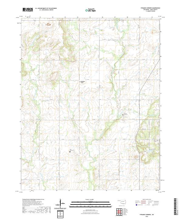 US Topo 7.5-minute map for Pyramid Corners OK