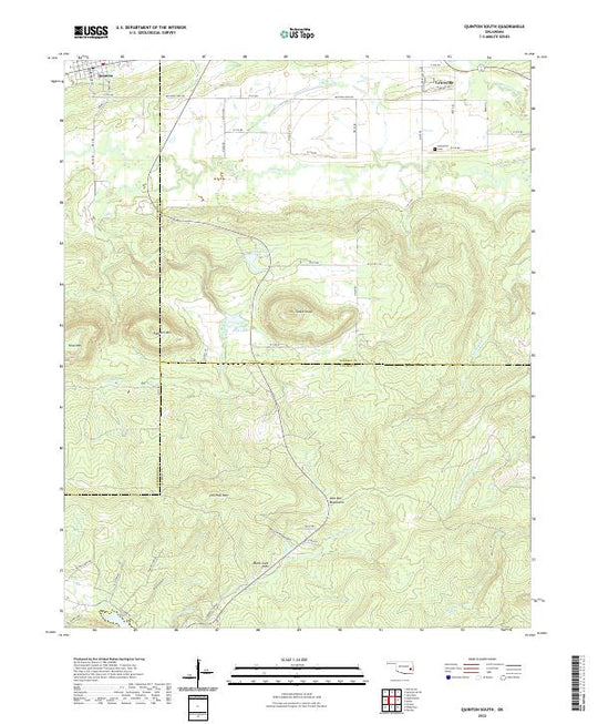 US Topo 7.5-minute map for Quinton South OK – American Map Store