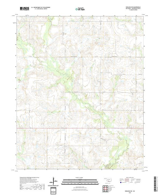 US Topo 7.5-minute map for Ringling NW OK – American Map Store