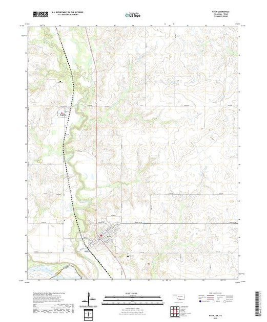 US Topo 7.5-minute map for Ryan OKTX – American Map Store