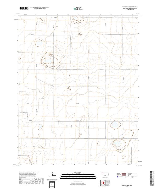 US Topo 7.5-minute map for Sampsel Lake OK