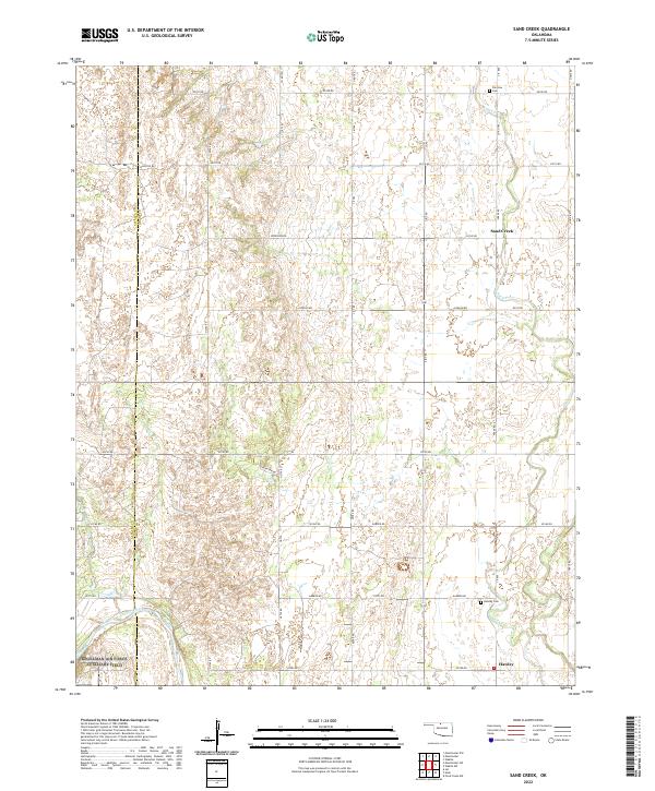 US Topo 7.5-minute map for Sand Creek OK