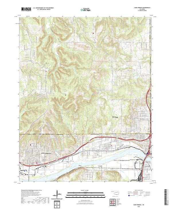 US Topo 7.5-minute map for Sand Springs OK