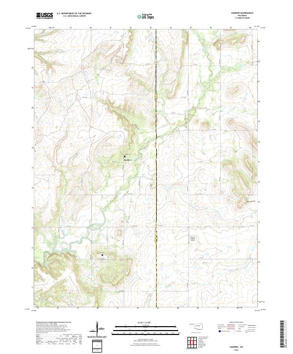 US Topo 7.5-minute map for Sanders OK