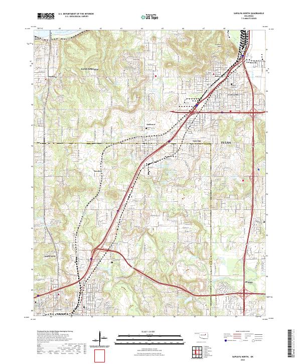US Topo 7.5-minute map for Sapulpa North OK