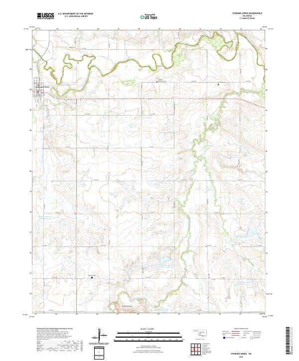 US Topo 7.5-minute map for Stinking Creek OK