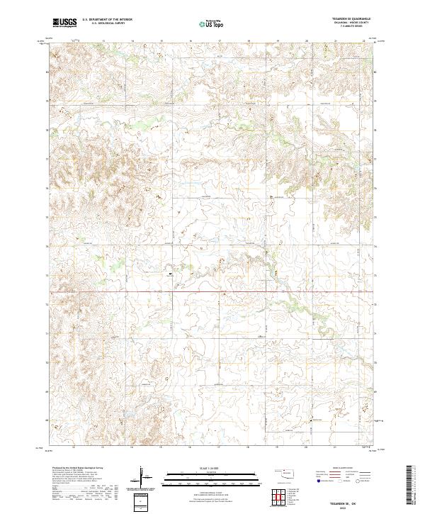 US Topo 7.5-minute map for Tegarden SE OK