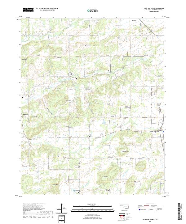US Topo 7.5-minute map for Thompson Corner OK