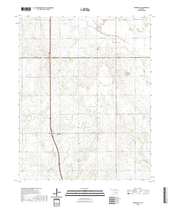 US Topo 7.5-minute map for Tonkawa SE OK