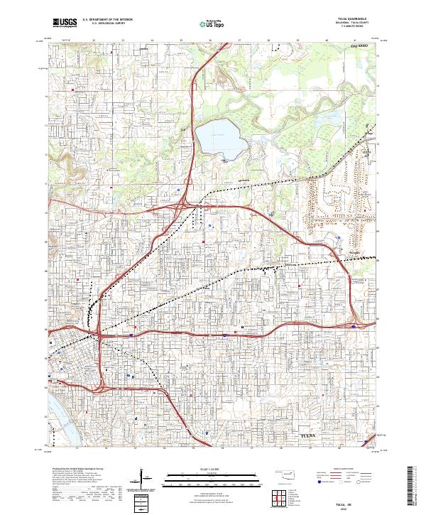US Topo 7.5-minute map for Tulsa OK