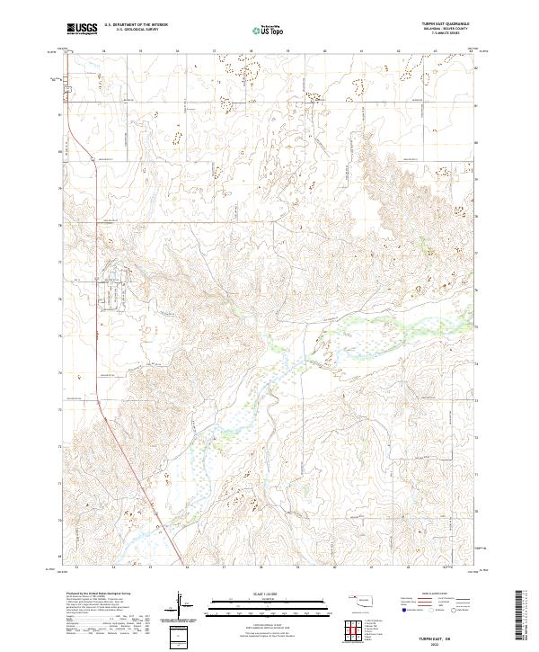 US Topo 7.5-minute map for Turpin East OK