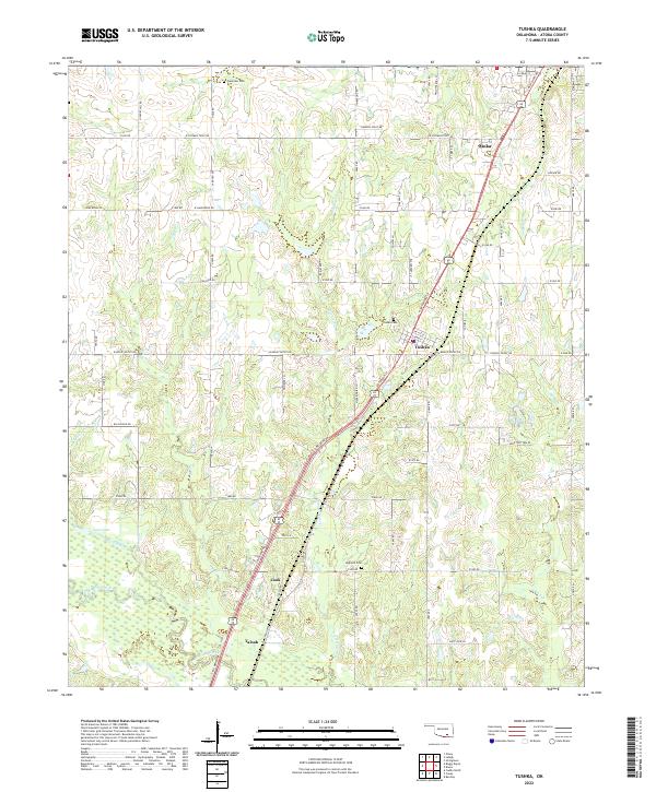 US Topo 7.5-minute map for Tushka OK