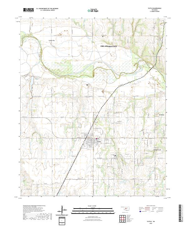 US Topo 7.5-minute map for Tuttle OK