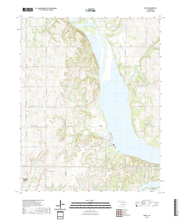 US Topo 7.5-minute map for Uncas OK