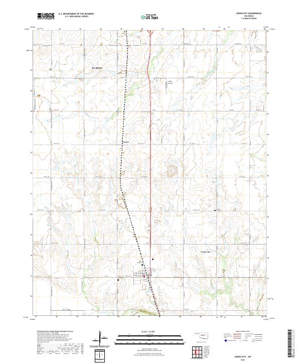 US Topo 7.5-minute map for Union City OK