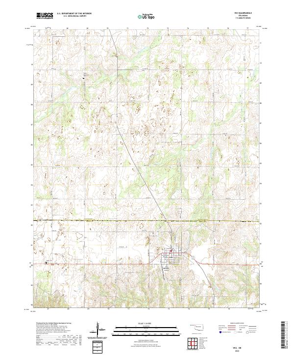 US Topo 7.5-minute map for Vici OK