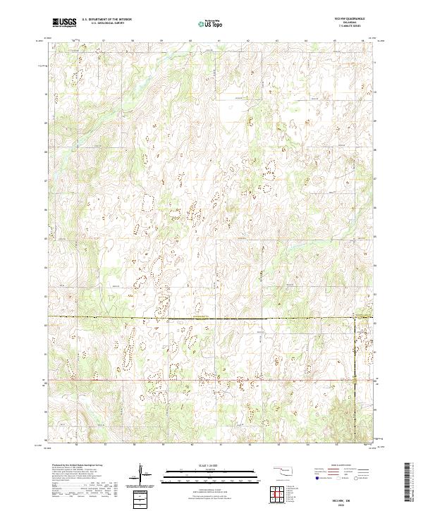 US Topo 7.5-minute map for Vici NW OK