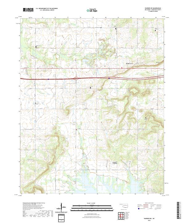 US Topo 7.5-minute map for Warner NW OK