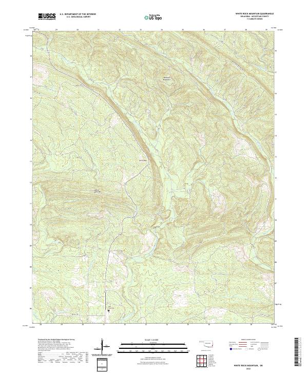 US Topo 7.5-minute map for White Rock Mountain OK