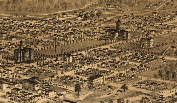 Bird's Eye View of Salem, Oregon - 1876