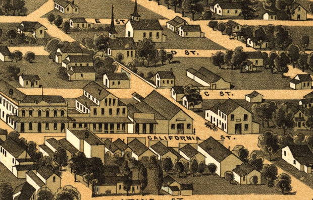 Bird's Eye View of Jacksonville & The Rogue River Valley, OR. - 1883