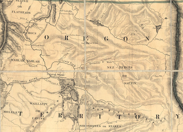 Map of Oregon and Upper California, 1848