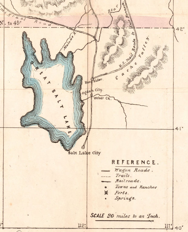Map of the Mining Sections of Idaho & Oregon, 1864
