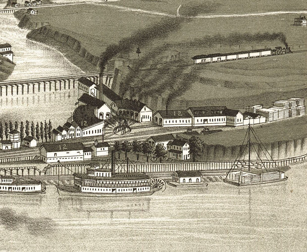 Bird's Eye View of The Dalles, OR. - 1884