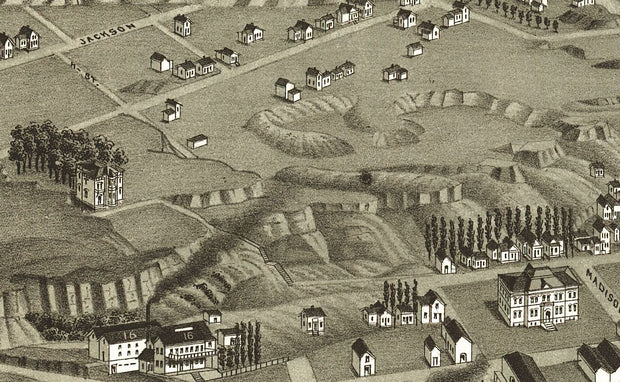 Bird's Eye View of The Dalles, OR. - 1884