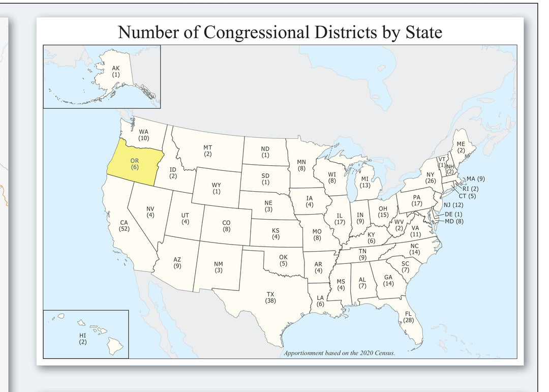 Oregon Congressional District Wall Map